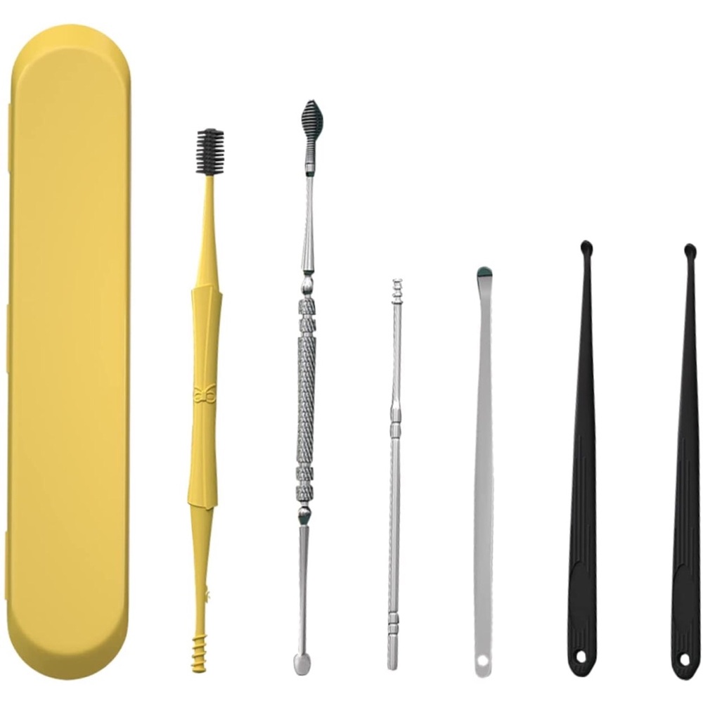 7-in-1 Ear Pick Wax Removal Tool Kit Reusable Cleansing with Storage Box Case